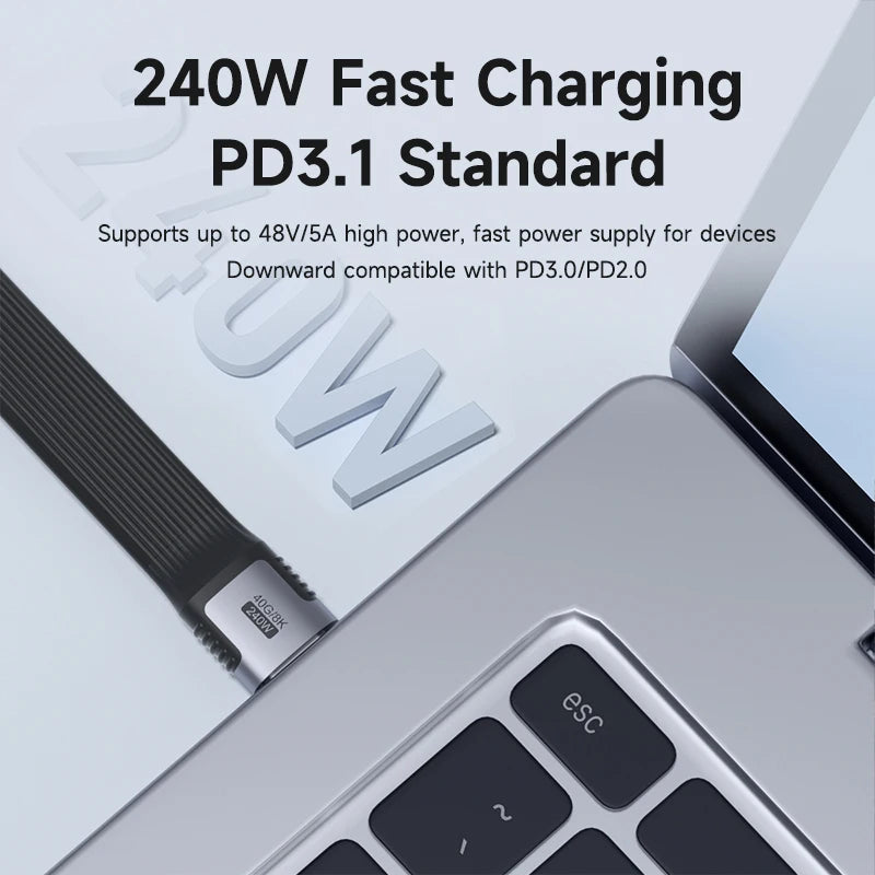 Smart Tech Short USB4 Data Cable Portable Keychain Kit 40Gbps USB C to Type C Cable PD 240W for Thunderbolt 3/4 iPhone 15 Pro SSD