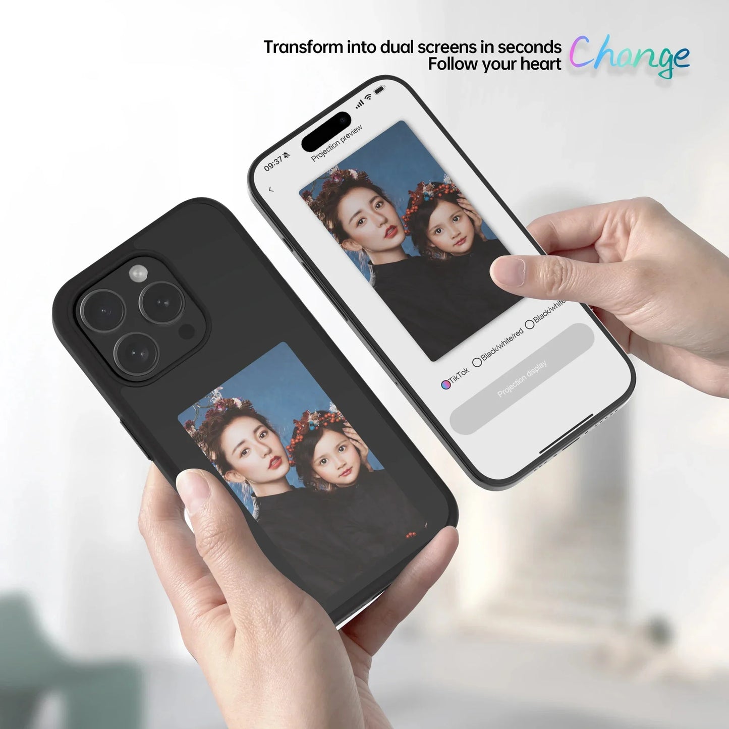 Smart Tech Phone Case For iPhone 15 14 13 Pro Max NFC Silicone Case APP Refresh Pattern DIY Fashion Girl Phone Cover