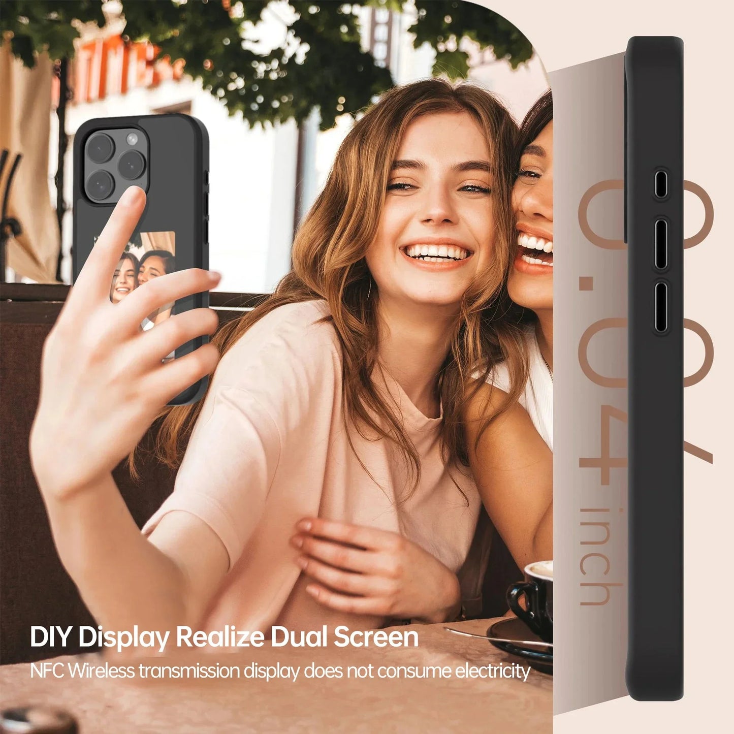 Smart Tech Phone Case For iPhone 15 14 13 Pro Max NFC Silicone Case APP Refresh Pattern DIY Fashion Girl Phone Cover