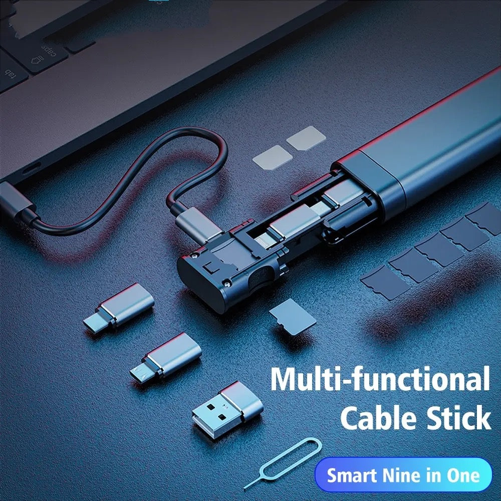 Majic Adapter 9 in 1 USB To Type C OTG Adapter Multi-Function Data Wire Rod SIM KIT TF Card Memory Reader Storage Case Phone Cradle