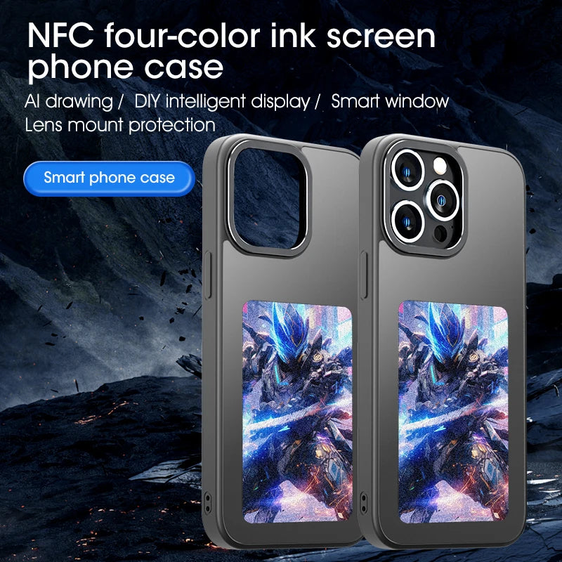 Smart Tech color ink screen iphone case 15 Pro E ink phone case with nfc display